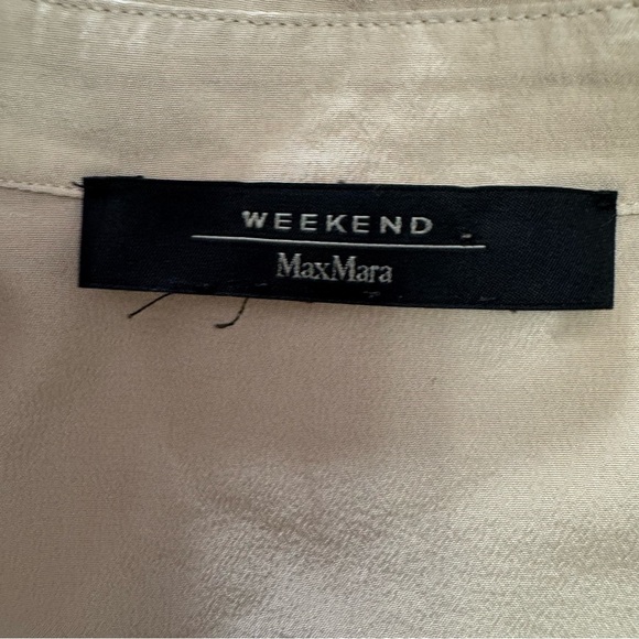 Weekend Max Mara Cream Button Down Shirt Silk M - Picture 3 of 6